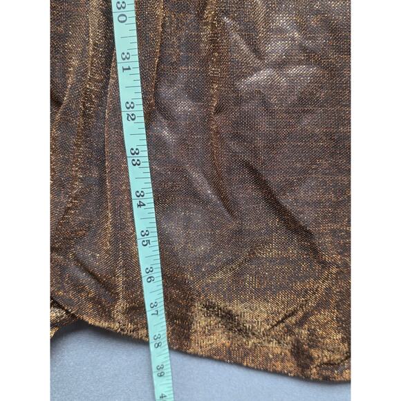 Jessica London Womens Size 16 Cocktail Dress Metallic Gold Knee Length Stretch - Picture 7 of 9